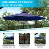 Flash Furniture Patio Set-35" Table-4 Chairs-Navy Umbrella-Base XU-DG-810060064-UB19BNV-GG